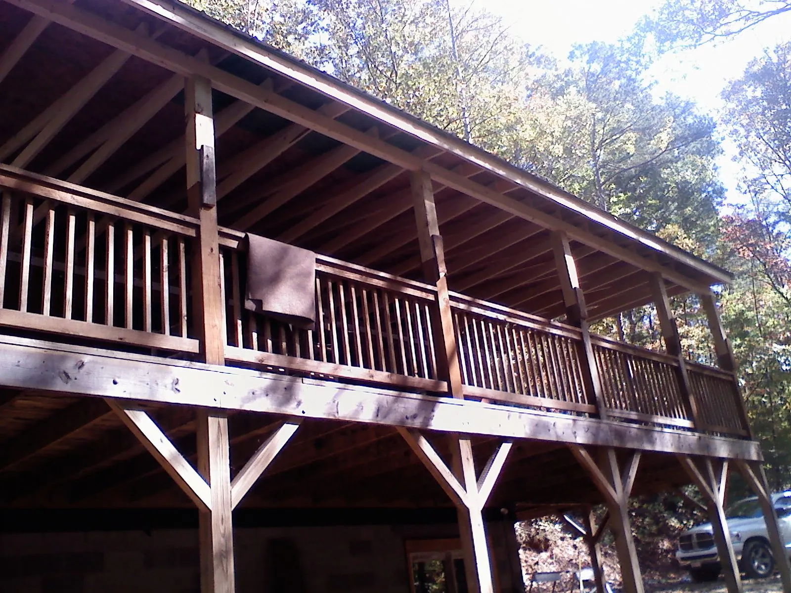 Timber framing under a new elevated porch and deck — Roof Leak Repair in Owens Cross Roads by Roofing Brothers